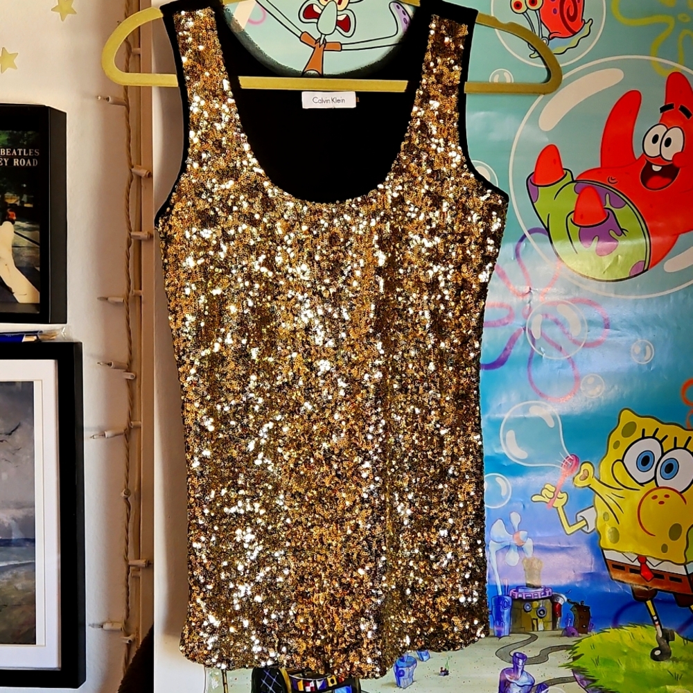 Sequin tank top.